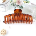 Elegant tortoise shell pattern large hair claw clip for bun hairstyles with glossy finish - Red Leopard Print