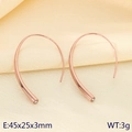 Pendientes curvos minimalistas en oro rosa con pedrería y un elegante diseño de gancho fino - Estilo de Diamantes de Imitación con Gancho (KE120113-KFC) / Oro Rosa (Estilo de Diamantes de Imitación)
