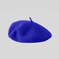 Classic Klein blue wool beret hat with minimalist design for a stylish autumn look - M (56-58cm) / Royal Blue