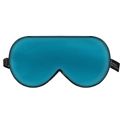 Teal double-sided mulberry silk sleep eye mask with adjustable black elastic strap - Teal