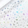 Laser holographic heart pattern gift wrapping paper with iridescent heart shapes and dots - Laser Silver Hearts; 43CM*3M