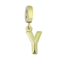 Golden titanium steel letter Y pendant with a polished finish for DIY jewelry - Letter Y
