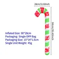 Inflatable Christmas candy cane walker prop in red, white and green stripes, 90cm height - Christmas Polka Dot Cane