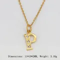 Collier en acier doré avec pendentif lettre P orné de trois cristaux étincelants - Lettre P