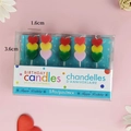 Pack of 5 colorful stacked heart-shaped birthday candles for party cake decoration - Stacked Hearts Candle
