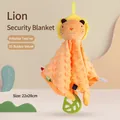 Doudou lion pour bébé en tissu à bulles orange avec anneau de dentition bouillable - Doudou Lion pour Bébé