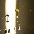 Golden moon suncatcher with crystal prisms creating rainbow light reflections - Design No.15 / 29CM