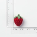 Handmade knitted red strawberry keychain with green leaves, size approximately 3.5cm tall - Red Strawberry Pendant