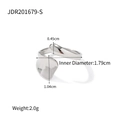 Irregular geometric open ring in silver finish with adjustable wrap design - Minimalist Irregular Style (JDR201679-S)