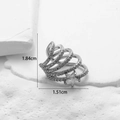 Detailed size view of silver butterfly ring with cubic zirconia on white stone background - 5# Silver