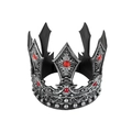 Corona da re retrò gotica con gemme rosse per costumi cosplay di Halloween - Taglia unica / Argento Antico