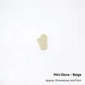 Miniature beige knitted gloves for Christmas DIY decor and gift box crafts 6x4cm - 1 Piece / Mini Mitten - Beige