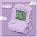 Mini classic arcade game keychain in purple with cute cartoon unicorn illustration - Purple Classic Arcade