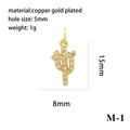 Detailed macro view of 18K gold-plated cactus charm with sparkling zircon inlay - Gold Cactus M-1