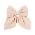 Detail of light pink floral oversized bow hair clip featuring premium jacquard fabric texture - Light Pink