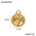Pendentif Bélier en acier inoxydable plaqué or 18K avec dimensions 2,0cm par 1,7cm - Bélier