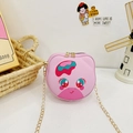 Petit sac bandoulière rose en silicone pour fille avec yeux de dessin animé mignons - Rose Affligé