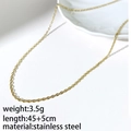 18k gold plated micro-pave zircon letter pendant on stainless steel chain necklace - O-Link Chain 45cm+5cm