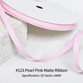 Matte pearl pink ribbon 6mm wide 25 yards on spool for hair accessories and gift wrapping - 0.6CM Wide * 25 Yards / Pearl Pink