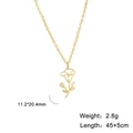 Golden stainless steel floral pendant necklace with intricate cut-out flower design - Gold Color Morning Glory
