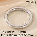 Polished silver stainless steel hollow bangle 10mm thickness 33g 59mm diameter - Steel Color (KB188551-GC)