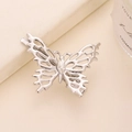 Französische Retro Silber Hohl-Schmetterling Haarspange mit Kristall-Strass für Damen - Silber