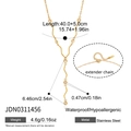 Dettaglio della collana a Y in acciaio inossidabile 18K con onde di zirconi e catena - Stile Zirconia Rotonda (JDN0311456)