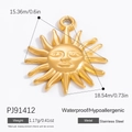 Golden stainless steel sun face pendant PJ91412, waterproof and hypoallergenic jewelry - Gold Sun Face Pendant (PJ91412)