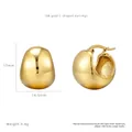 Detailed macro view showing 18K gold C-shaped earrings with 17mm height and polished finish - C-Shaped Hoop / 18K Gold