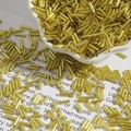 Golden silver-lined glass tube beads for DIY jewelry and necklace making kits - Diameter approx 2mm x Length approx 7mm 15g/Pack Approx 300 Pieces / Yellow