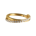 Gold twisted triple layer nose ring with sparkling white cubic zirconia stones - #2-Twisted Cross Zirconia / 1.2*8mm / Gold