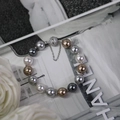 Multi-colored pearl bracelet with mixed shades and a sparkling magnetic clasp - Maillard (2422) / 17.5cm