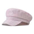 Detalle de la textura de tejido tweed rosa y blanco en gorra con visera rígida y copa redonda - Ajustable / Rosa Brillante