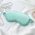 Masque de sommeil en soie vert menthe élégant avec sangle élastique, décor de luxe - Style occultant / Vert clair
