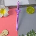 Purple alloy sword-shaped neutral pen with star relief design for gaming fans - Mitsubishi Sword - Purple / 0.5mm
