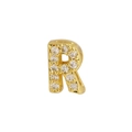 Classic 18k gold plated letter R pendant with sparkling micro-pave cubic zirconia - Letter R