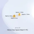 Polished gold gear-shaped spacer bead for jewelry making, 4mm diameter size - Gear Saucer Bead 4mm (1pc)
