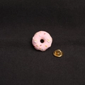 Cute pink 3D donut brooch with colorful sprinkles and flower for bags or clothes - Pink Color Sprinkles Style (A914)