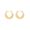 Strukturierte goldene Feder-Creolen aus poliertem Edelstahl für stilvolle Damen - Feder-Maserung-Creolen-Stil (4#) / Gold