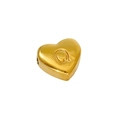 18K gold plated stainless steel heart pendant necklace with engraved letter Q - Letter Q / Steel