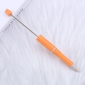 DIY beaded ballpoint pen with orange textured handle and chrome metal accents - Eco Orange