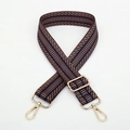 Tracolla regolabile in cotone a righe larghe con motivi geometrici blu e caramello - Stile 150
