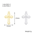 Hollow stainless steel cross pendants in gold and silver finish, 23mm height size - Line Decorative Cross (S-KLJ7097-Z) / Steel