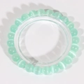 Fashionable mint green cat eye stone beaded bracelet with silk luster on white background - Light Green