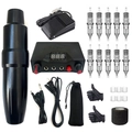 Complete rotary tattoo machine pen kit with power supply needles and accessories - Rocket II Black