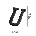 Lettera U rustica in ghisa nera per insegne fai da te altezza 7,5 cm con fori - Lettera in Ghisa-U