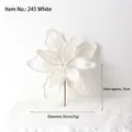 Elegant 30cm white velvet artificial Christmas flower with pearls on soft knitted fabric - Type 245-White (Pearl Decoration)
