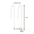 Rose gold long tassel earrings with sparkling zircon flower pendant dimensions - NE1049 Zircon Flower