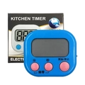 Timer da cucina blu e rosa con display LCD digitale e chiari tasti funzione - Confezione in scatola cinese / Blu