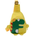 Yellow nylon kids dinosaur crossbody chest bag with adjustable strap for toddlers - Yellow